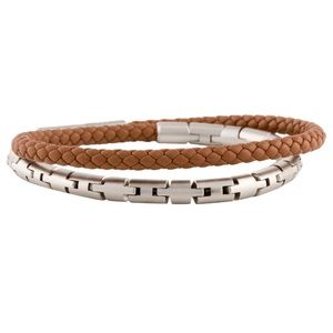 Authentic Hermes double wrap leather bracelet or neckless